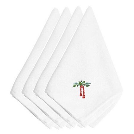 Carolines Treasures Christmas Holly Drape Embroidered Napkins, Set of 4, 4PK EMBT2408NPKE